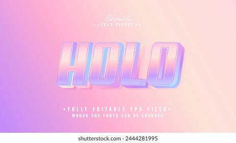 editable 3d holo text effect.typhography logo