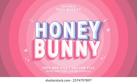 editable 3d honey bunny bold text effect.typhography logo