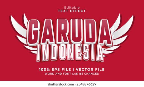 editable 3d indonesia garuda bold  text effect.typhography logo