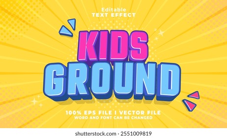 effet de texte au sol 3d modifiable pour enfants.logo de typhographie