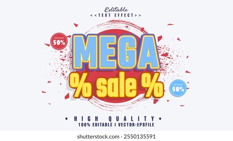 editable 3d mega sale text effect.typhography logo