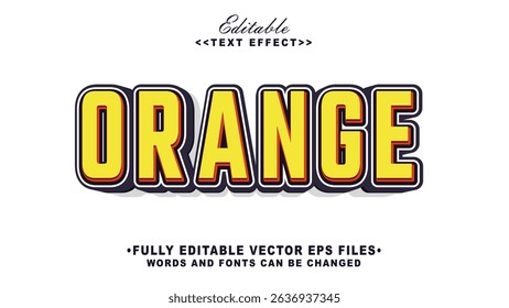 editable 3d orange bold text effect.typhography logo
