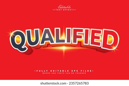 editable 3d qualified text effect.typhography logo