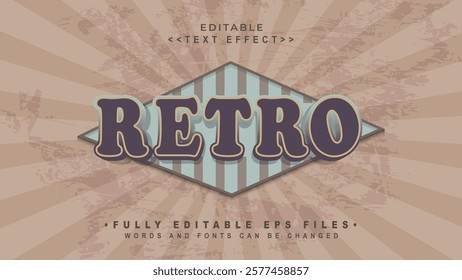 editable 3d retro bold text effect.typhography logo