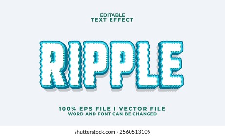 editable 3d ripple text effect.typhography logo