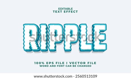 editable 3d ripple text effect.typhography logo