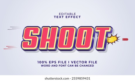 editable 3d shoot bold text effect.typhography logo