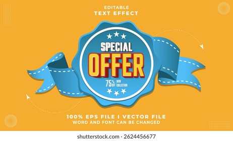 editable 3d special offer text effect.typhography logo