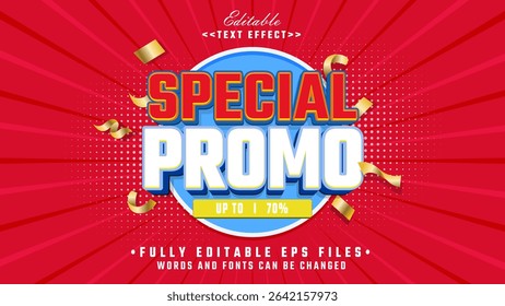 editable 3d special promo bold text effect.typhography logo
