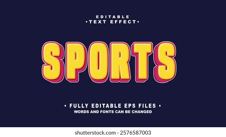 editable 3d sports bold text effect.typhography logo