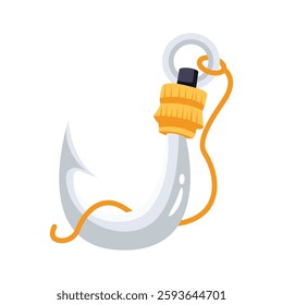 An editable 3d style icon of fishing hook