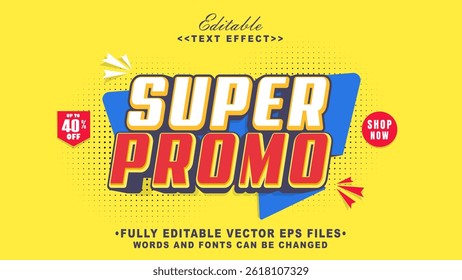 editable 3d super promo text effect.typhography logo