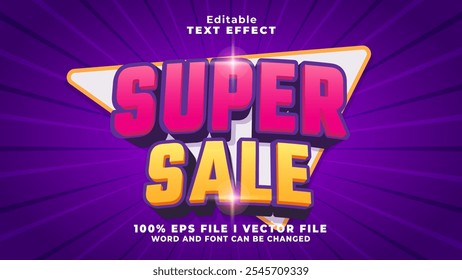 editable 3d super sale text effect.typhography logo
