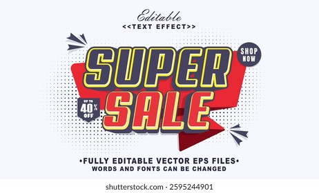 editable 3d super sale text effect.typhography logo
