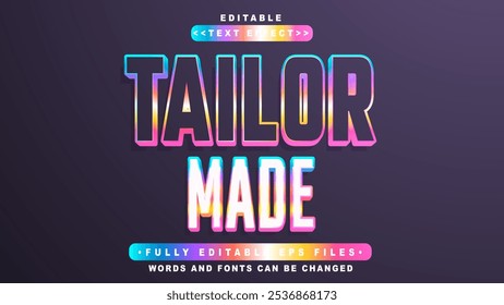 editable 3d tailor made text effect.typhography logo