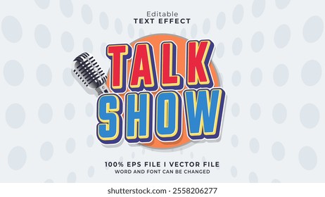 editable 3d talk show bold text effect.typhography logo