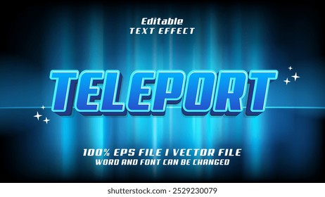editável 3d teleport texto effect.typhography logotipo
