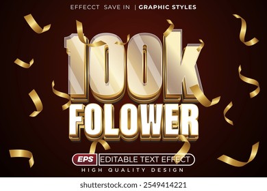 editable 3d text effect 100k follower