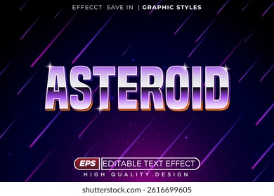 Editable 3d text effect asteroid