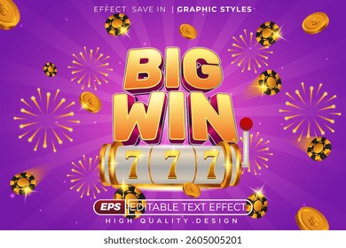 Editable 3d text effect big win