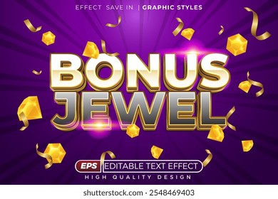 Editable 3d text effect bonus jewel