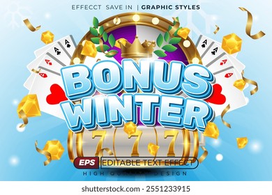 Editable 3d text effect bonus winter