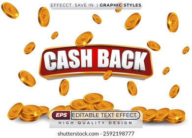 Editable 3d text effect cash back