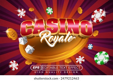 efecto de texto 3D editable Casino royal