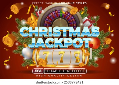 Editable 3d text effect christmas jackpot