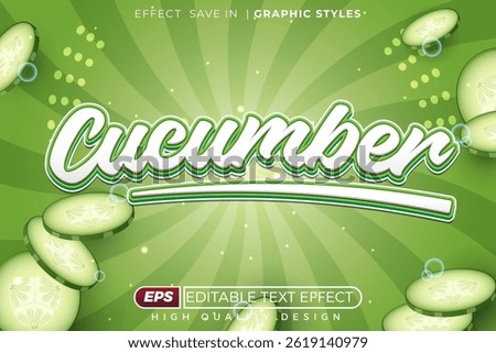 Editable 3d text effect cucumber