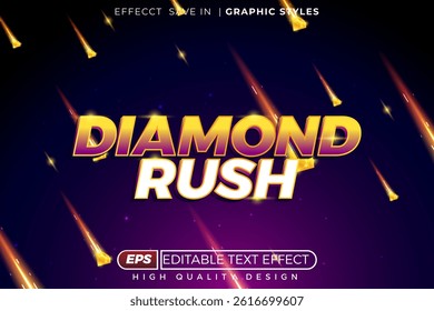 Editable 3d text effect diamond rush