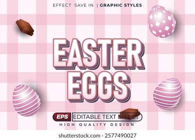 Editable 3d text effect easter eggs