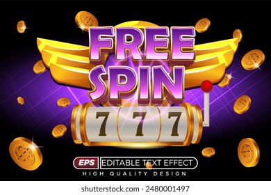 Editable 3d text effect free spin