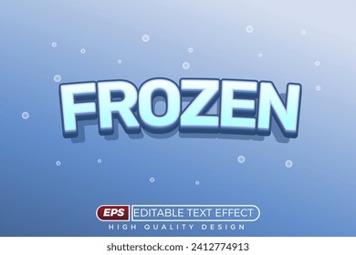 editable 3d text effect frozen