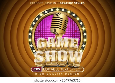 Editable 3d text effect game show