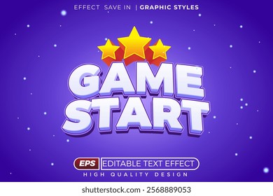 Editable 3d text effect game start