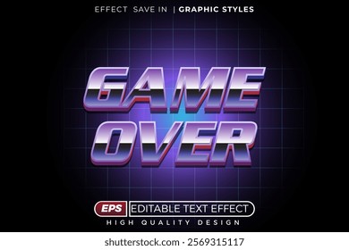 Editable 3d text effect game over