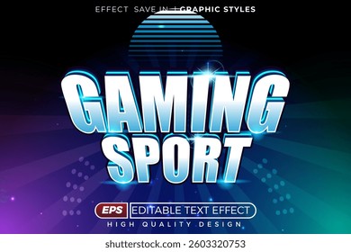 Editable 3d text effect gaming sport