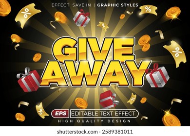 Editable 3d text effect give away