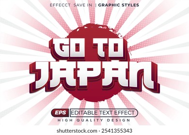 Efeito de texto 3d editável - ir para o japão