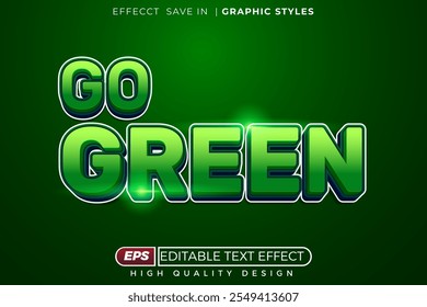 editable 3d text effect go green