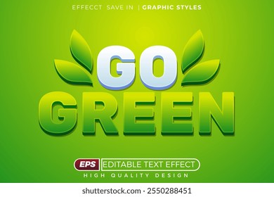 Editable 3d text effect go green