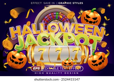 Editable 3D efecto de texto Halloween Jackpot