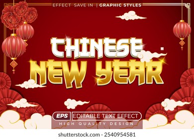 Editável efeito de texto 3d chinês feliz ano novo