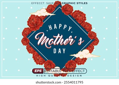 Editable 3d text effect Happy mother day