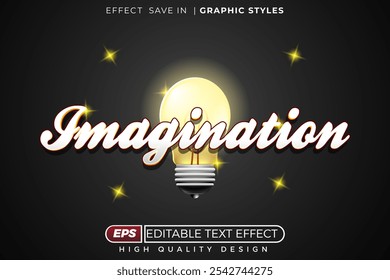 Editable 3d text effect imagination