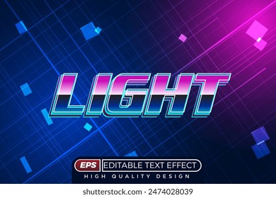 efecto de texto 3d editable light meta verse