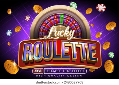 editable 3D text effect lucky roulette