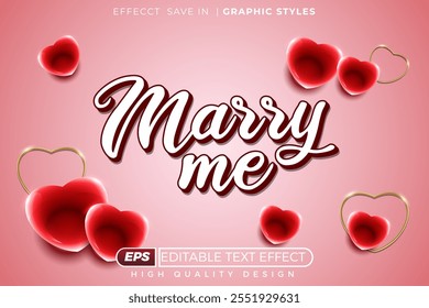 Editable 3d text effect marry me