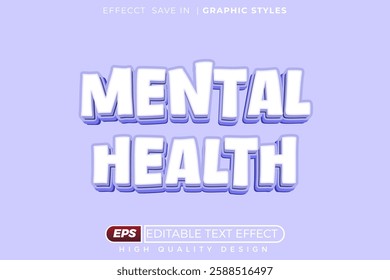 Editable 3d text effect mental health